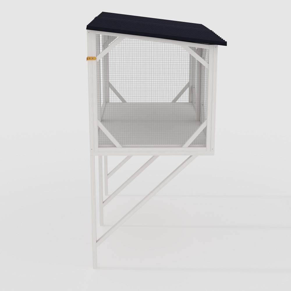 Cat Window Box, 43.3" Catio Outdoor Cat Enclosure for Sunbathing, Napping & Viewing, Window Perch for Large Indoor Cats - All Weather Use, Cat Cage