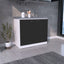 Freestanding Sink, Double Door Cabinet, Two Shelves, White / Black