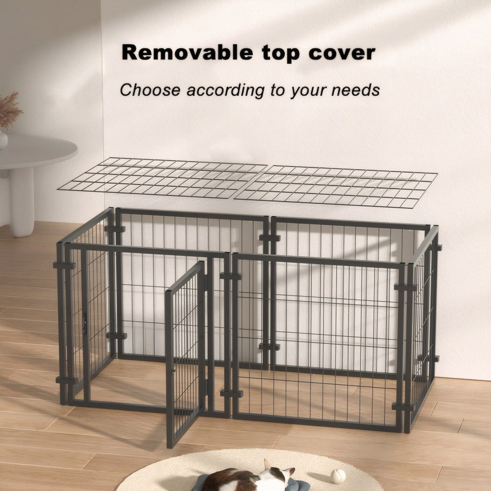 47.2" Dog Crate for Small Medium Large Dogs, Puppy Dog Playpen for Yard Indoor Outdoor Use, Pet Dog Cage Kennel (47.2"L x 23.6"W x 23.6"H)