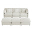 Modern Modular Sofa Couch Upholstered in Corduroy with Side Storage and Movable Ottomans, Beige, 112.6'