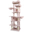 68in Tall Multi-Level Green Cat Tree with Hammocks, Hanging Basket, Cat Cave, Removeable Cushion, Scratching Posts - Plush Cat Tower for Indoor Cats, Perfect for Multiple Cats Pink