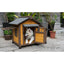 45 Inch Solid Wood Dog House, Cozy Outdoor Shelter for Medium & Small Dogs with Lockable Ventilated Door, Waterproof Insulated Felt Roof & Charming Design