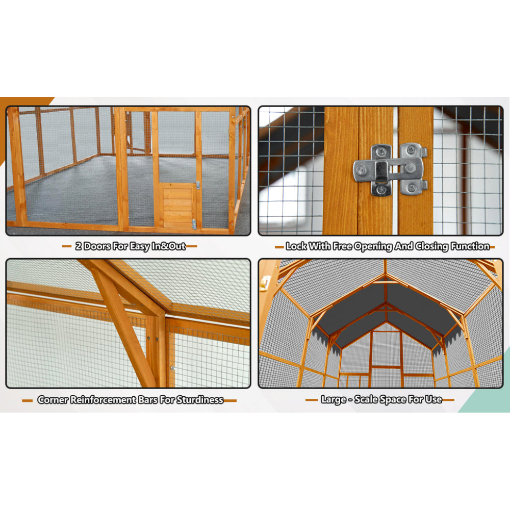 Outdoor Chicken Coop Enclosures 110" Large Kitten Playpen,Upgrade Waterproof Cover