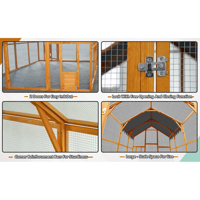 Outdoor Chicken Coop Enclosures 110" Large Kitten Playpen,Upgrade Waterproof Cover
