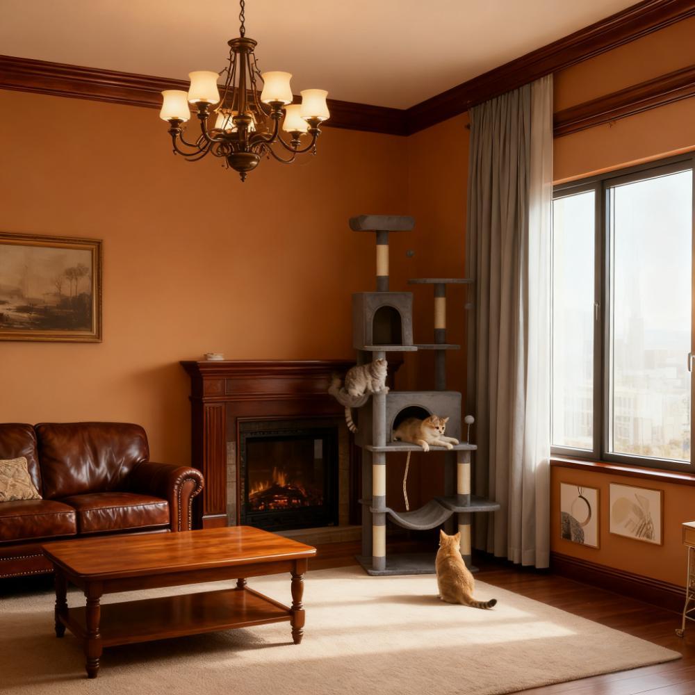 80" Tall Cat Tree Multi-Level Cat Tower