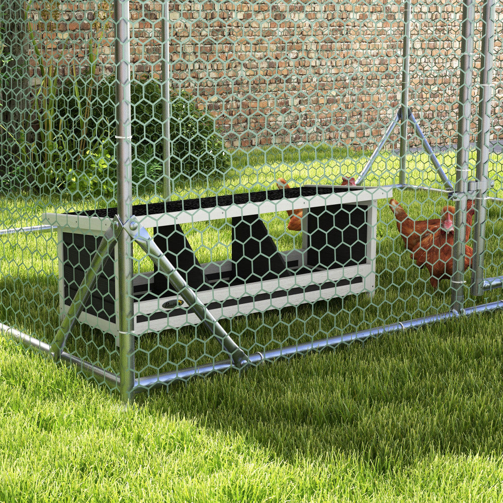 PawHut Wood Chicken Nesting Box, 3 Hole Chicken Boxes for Laying Eggs, Chicken Coop Nesting Box with Asphalt Roof for Indoor or Outdoor, Fits Up to 3 Hens, Gray