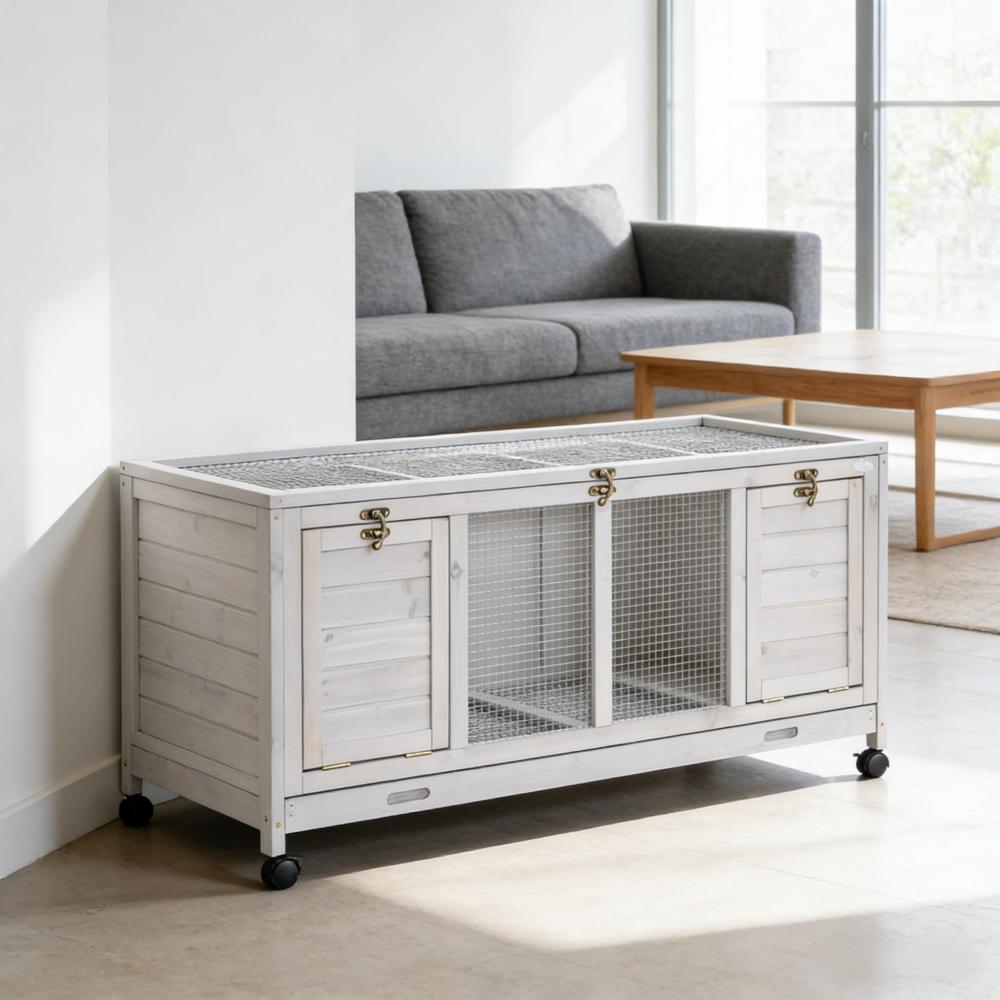 Wooden Small Animal Hutch Cage,Pet House,Wooden Rabbit Hutch with Wheels