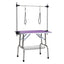 36" Folding Dog Pet Grooming Table Stainless Steel Frame Rubber Mat on Board with Adjustable Arm and Clamps pet dog Cat Grooming Table (PURPLE COLOR)