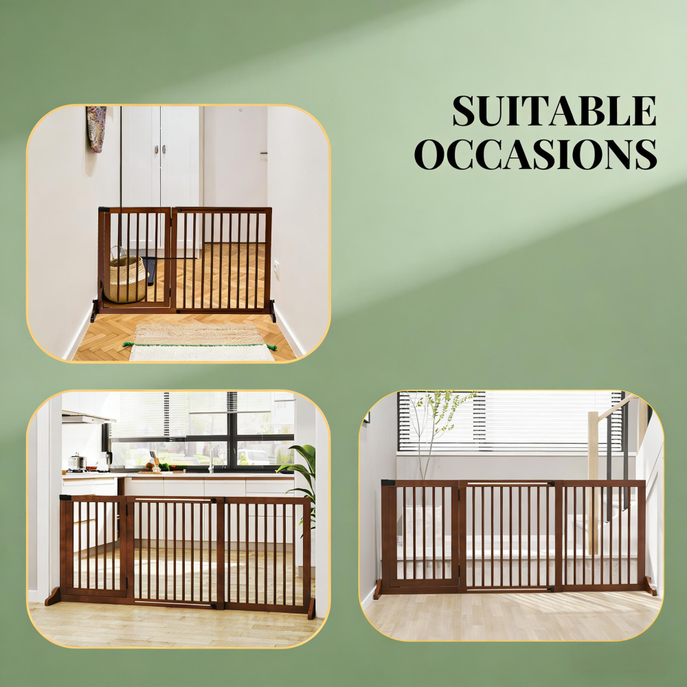 Pet Gate,Wooden Pet Gate,Freestanding Pet Gate