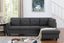 Santiago 96' Dark Gray Linen Sectional Sofa with Right Facing Chaise