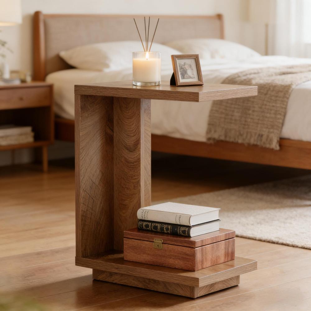 SunJet C-Shaped Bedside Table,Stylish Side Table