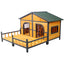 Wooden Large Dog House Outdoor Double XL Dog Kennel with Elevated Floor and Porch, Weatherproof Puppy Shelter for Small and Medium Breed Dogs, Natural
