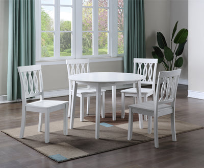 Naples - 5 Piece Drop Leaf Dining Set - White