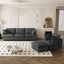 [New+Video] 3 Piece Living Room Sofa Set,Modular L Shaped Chenille Sectional Couch,Upholstered 3 Seater Sofa & Armchair & Movable Ottoman,5 Seat Indoor Furniture for Office,Bedroom,Apartment,2 Colors