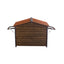 Unique All-Around Iron Frame,Outdoor Large Wooden Cabin House Style Wooden Dog Kennel