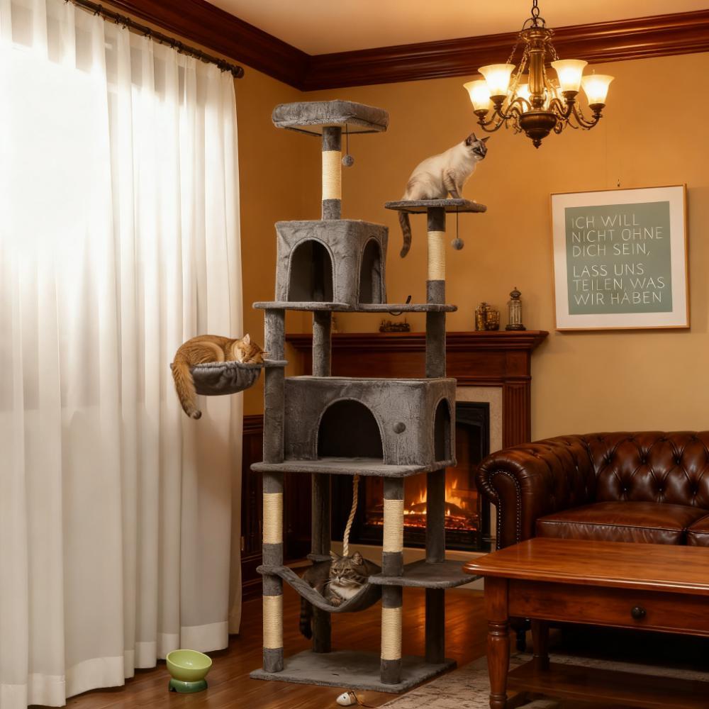 80" Tall Cat Tree Multi-Level Cat Tower