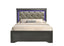 Modern Queen Size LED Bed made with Wood in Gray