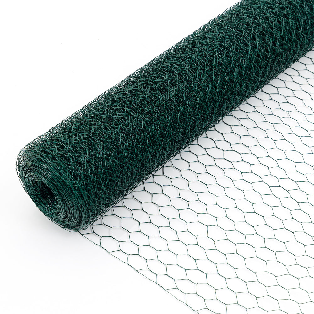60M Large Size Galvanized Hexagonal Floral Green Chicken Wire, Outdoor Anti-Rust Chicken Wire Poultry Netting for Garden, Large Chicken Coop Wire Fencing