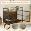 Dog Cage Furniture with Cushion, Dog Kennel Indoor with Rotating Feeder Bowls, Heavy Duty Indoor Puppy Cage Kennel for Medium to Large Dogs, 41" L X 23.6" W 35.8" H, Brown