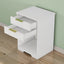 SunJet Nighstand With 2 Drawers,End Table,Nightstand with Open Space,Golden Handle,Morden Design,For Living Room,Bedroom,Easy Assemble,White