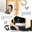 Double Litter Box Enclosure,Cat Litter Box Enclosure for 2 Cats, Hidden Litter Box Furniture with Rattan Doors, 47" L x 19.8" W x 21.8" H,Black