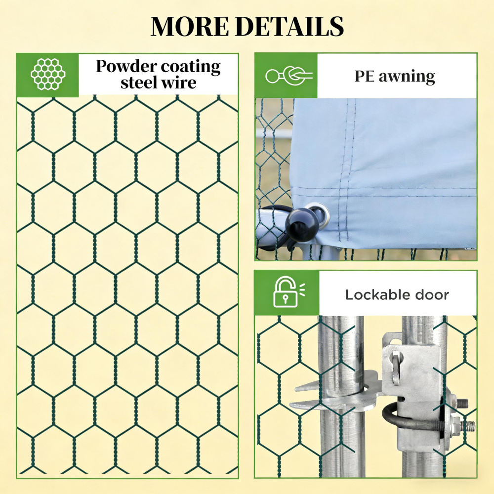 Outdoor Hen House,Metal Frame Chicken Run