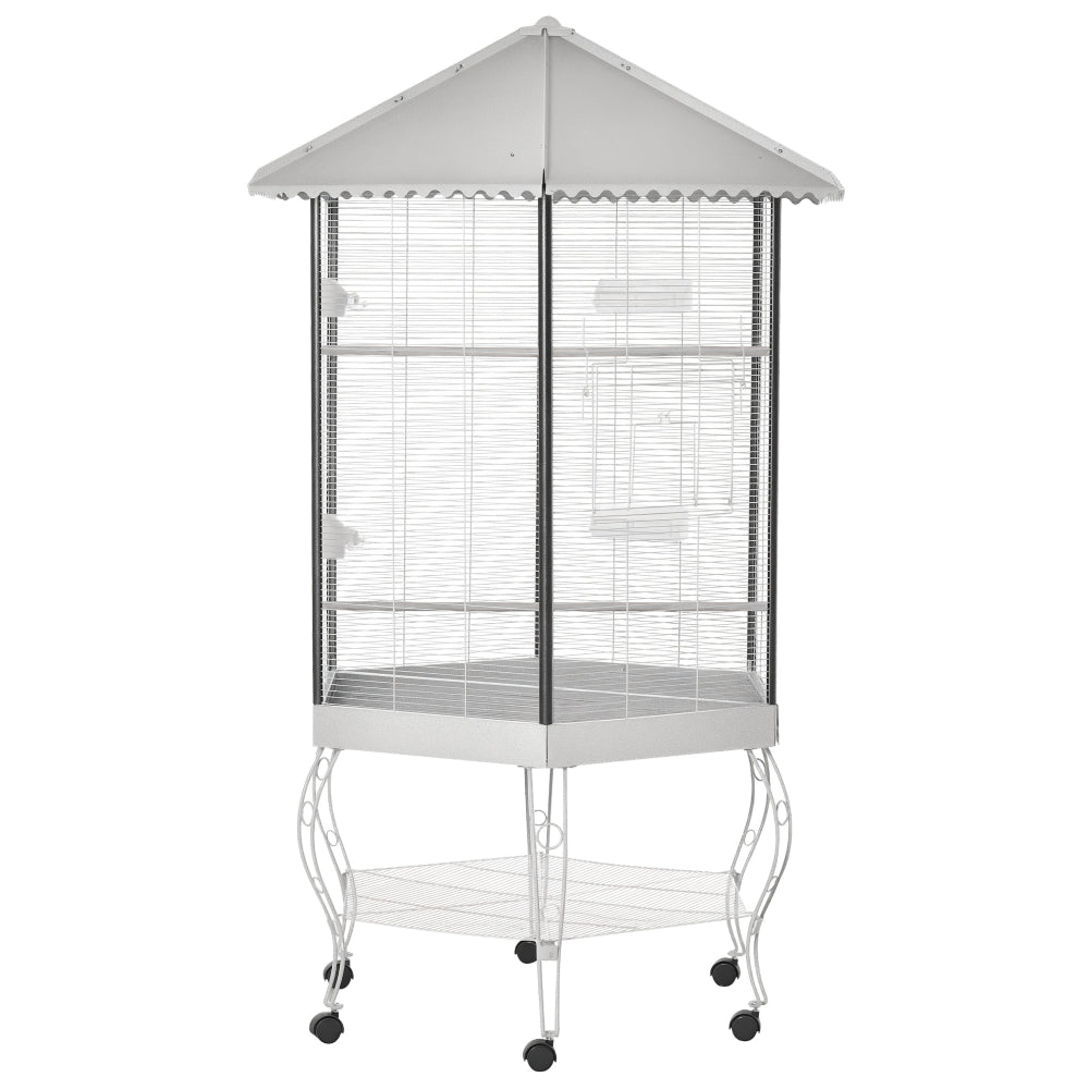 Flight Bird Cage Hexagon Covered Canopy Portable Aviary