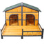 Wooden Large Dog House Outdoor Double XL Dog Kennel with Elevated Floor and Porch, Weatherproof Puppy Shelter for Small and Medium Breed Dogs, Natural