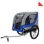 Large Folding Bike Trailer for Dogs – 66LB Capacity All-Terrain Pet Carrier, Durable Steel Frame for Cycling, Jogging, Camping & Outdoor Adventures, Gray- Blue