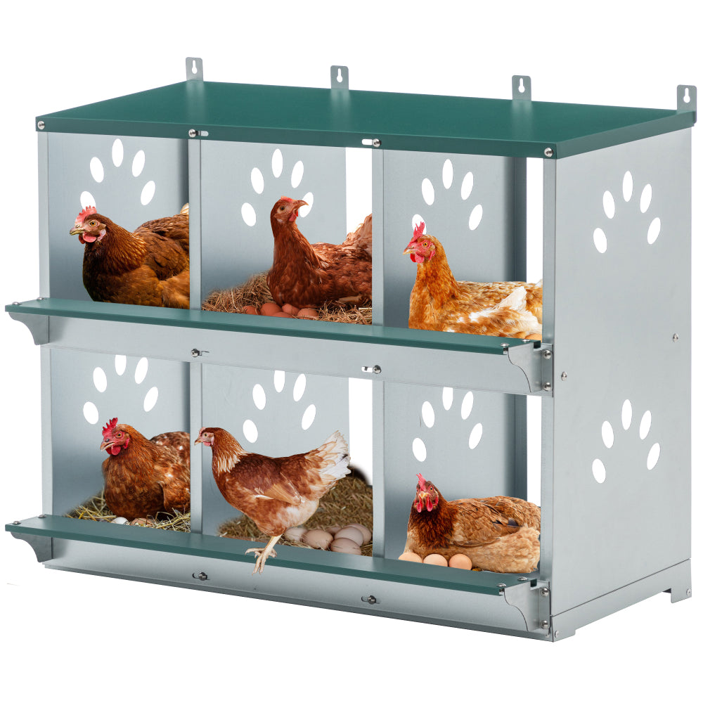Metal Nesting Boxes for Chicken,3 Compartment Nesting Box,Galvanized steel Nesting Boxes for Hens, Easy to Assemble