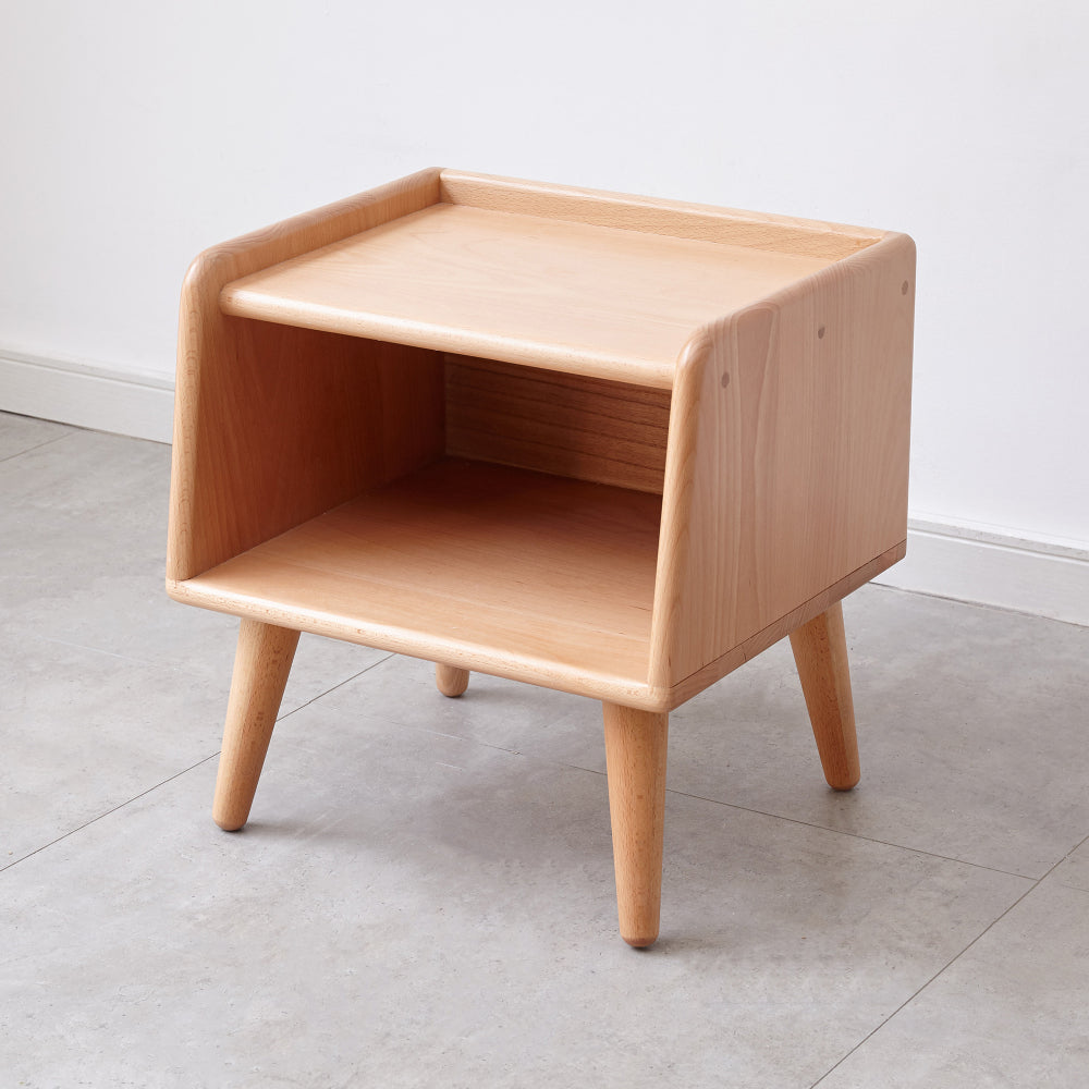 SunJet Pure Solid Wood Bedside Cabinet Modern Simple Nightstands European Beech Bedside Cabinet Nordic Bedroom Solid Beech Storage Cabinet 0.4m