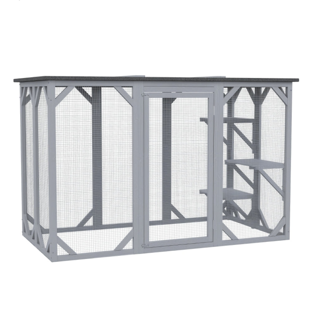 Large Wooden Outdoor Cat Enclosure Catio Cage