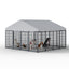 Large Dog Kennel Outdoor Pet Pens Dogs Run Enclosure Animal Hutch Metal Coop Fence with Roof Cover. 9.62'L x 9.35'W x 6.18'H.