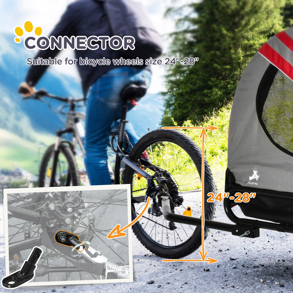 Aosom 2-in-1 Pet Bike Trailer for Small Dogs, Road-Visibility Bicycle Stroller, Weather-Strong Bike Wagon Trailer Sidecar Attachment, Red