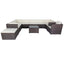11 Piece Patio Wicker Conversation Set with Storage Boxes - Brown Wicker & White Cushions