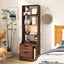 SunJet Night Stand with Bookshelf, Night Stand with 2 Storage Drawers for Bedroom