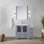 Dark Grey Bath Vanity 42 in. W x 18.25 in. D, with Side Cabinet, Faucet Set, White Ceramic Top, and 28 in. Mirror