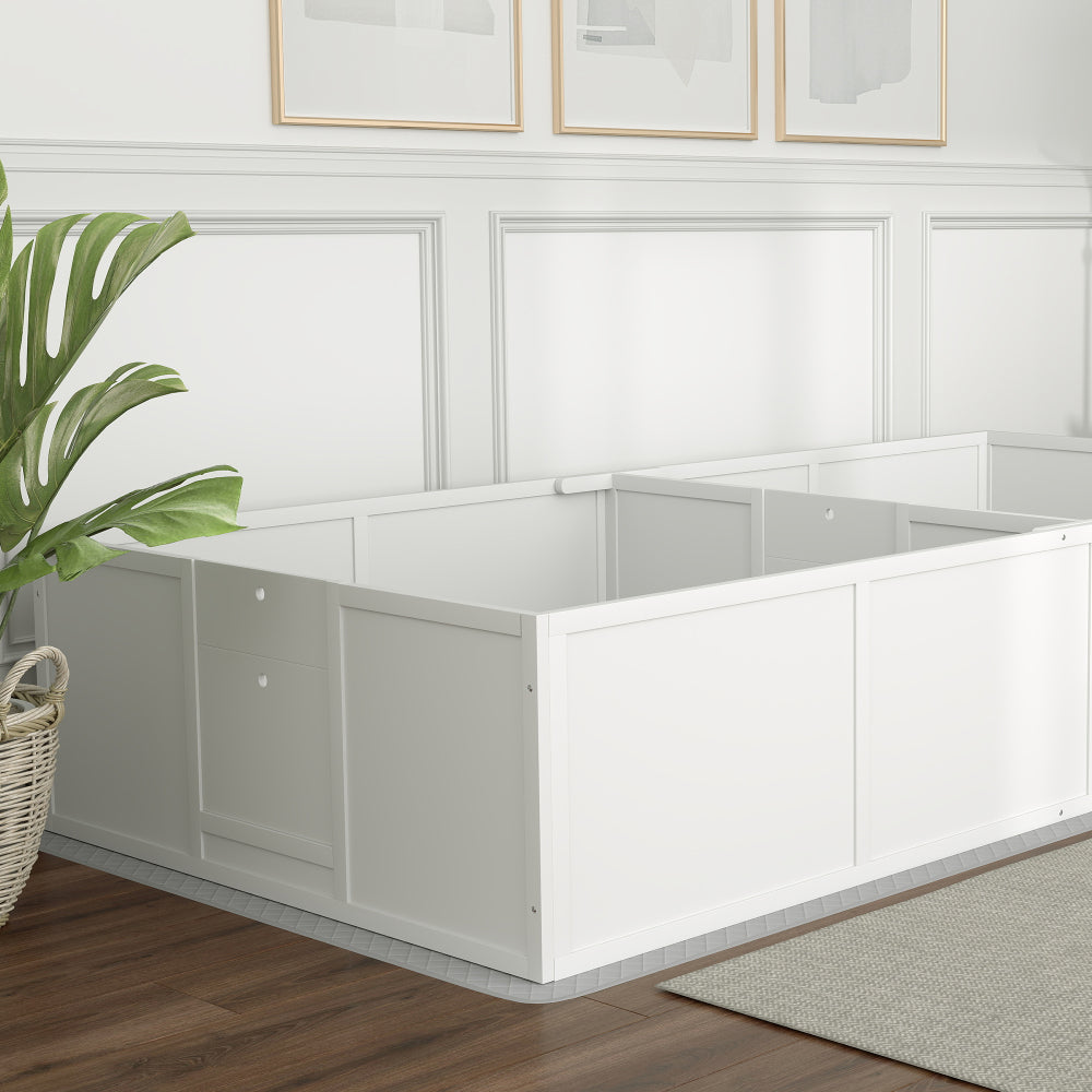 PawHut Whelping Box for Dogs and Puppies, Dog Whelping Box with Washable Waterproof Pee Pad & Adjustable Door for Large, Medium and Small Dogs, White, 96" x 47" x 19"