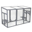 Outdoor Wood Cat Enclosure, Patio Cat Catio House with 3 Platforms, Lockable Door, Sun Sheet Roof, Large Run for Pets, Gray