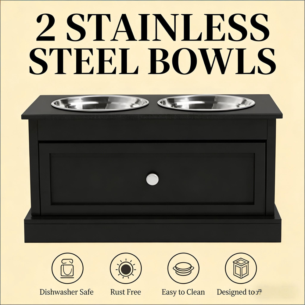 Pet Food Bowl Dog Feeding Station,Raised Dog Bowl Stand