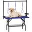 47''Large Dog Grooming Table, Foldable Pet Station at Home, Dog Grooming Table,Adjustable Cat Drying Desktop with Arms, Nooses, Mesh Tray (47Inch Pet Grooming Table Black)