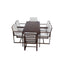 Elegant Patio Dining Set with Removable Cushions in Dark Brown Acacia Wood for Outdoor Spaces