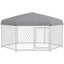 PawHut 6.9' x 6.1' x 4.9' Dog Kennel Outdoor Dog Run with Waterproof, UV Resistant Roof, Lockable Door, for Medium and Large-Sized Dogs, Silver