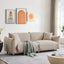 Oversized Loveseat Sofa for Living Room, Sherpa Sofa with Metal Legs, 3 Seater Sofa, Solid Wood Frame Couch with 2 Pillows, for Apartment Office Living Room - CAMEL color