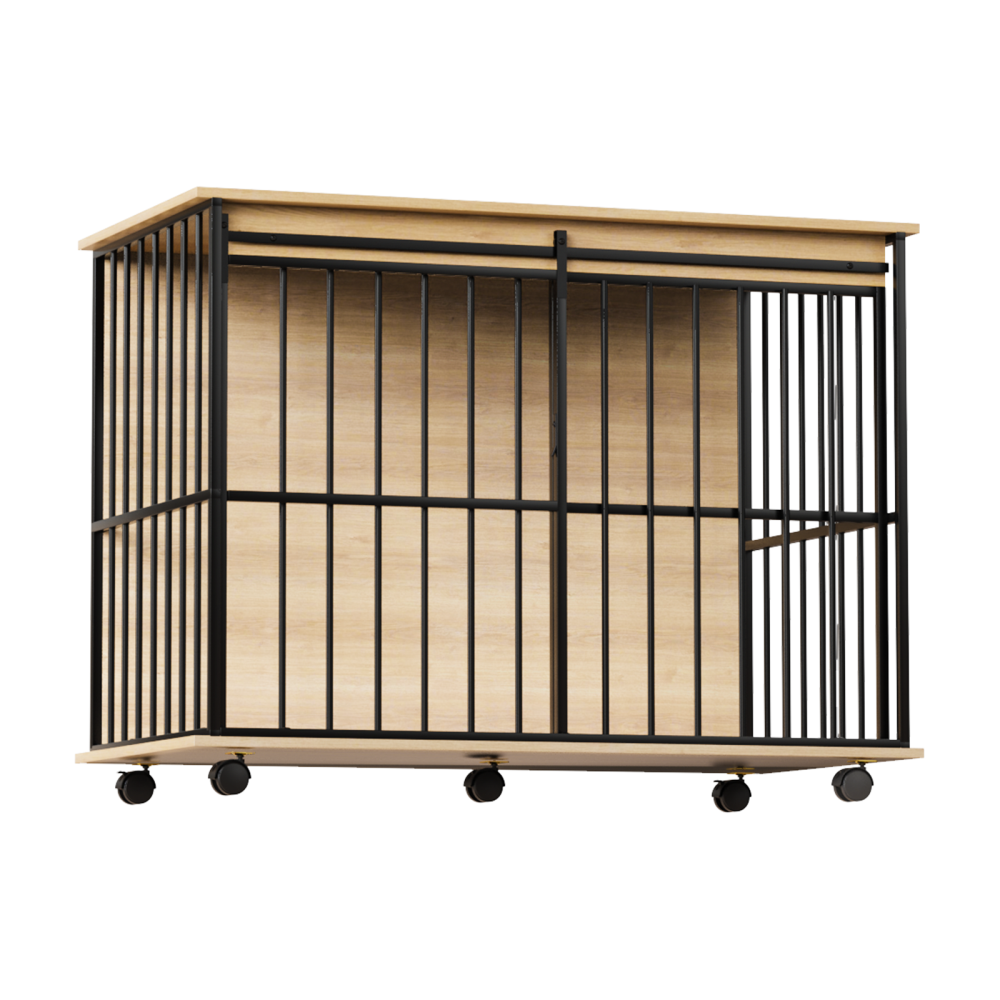 Dog Crate Furniture , Large Dog Cage Furniture with Tray for Medium Large Dogs, Wooden Dog Kennel Furniture