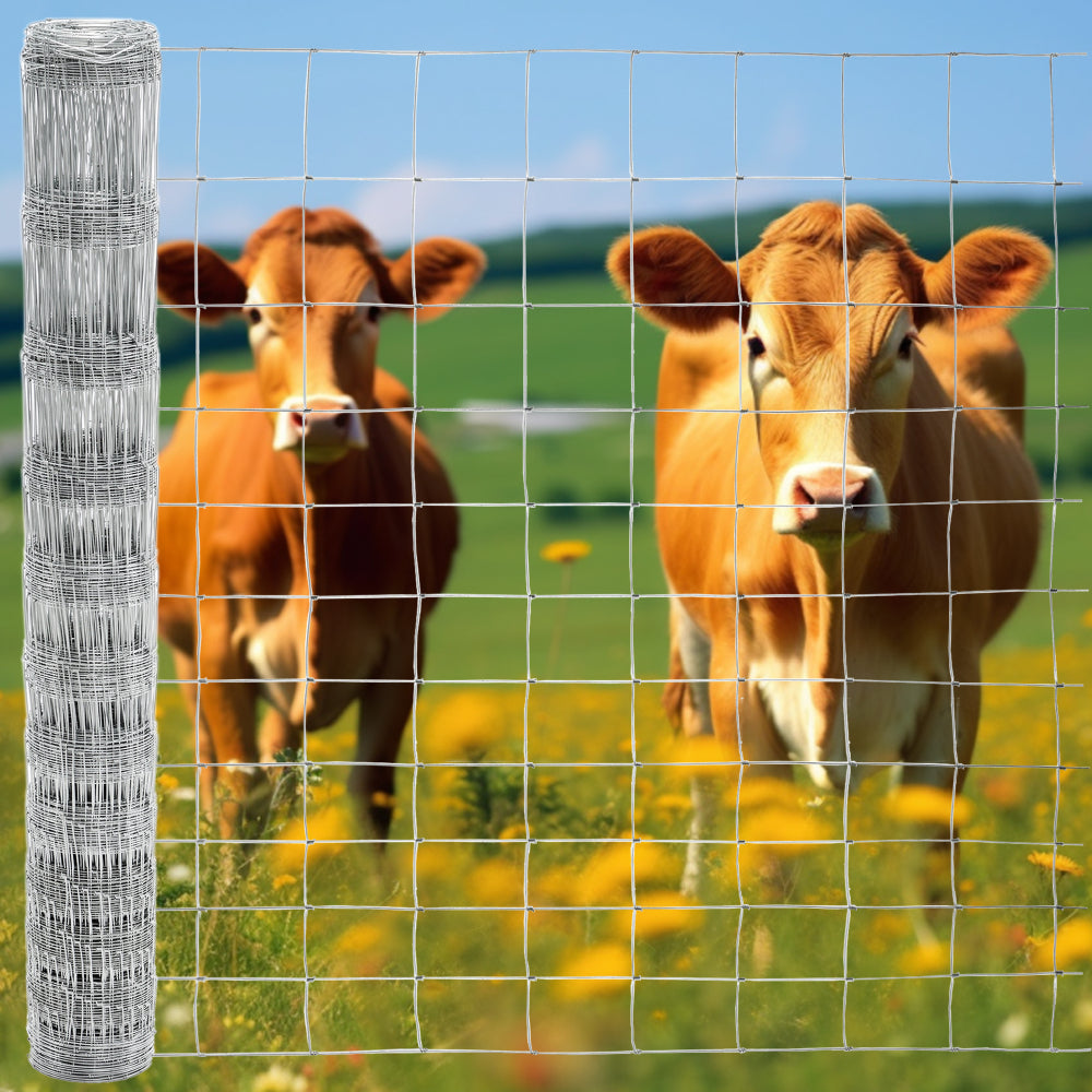 Farm Fence 5.6ft x 57ft Heavy Zinc Coating Cattle Fence,Galvanized Field Wire Fencing Deer Fence,Goat Fence,Hog Wire Fencing for Yard Livestock & Animals Protection