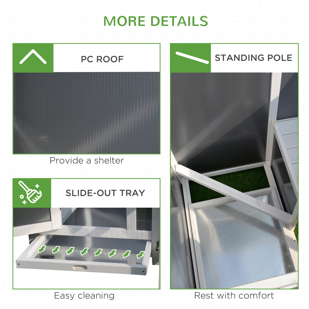 63" Pet  Wooden  Cage  Pen Backyard PC Roof ,with Run Box