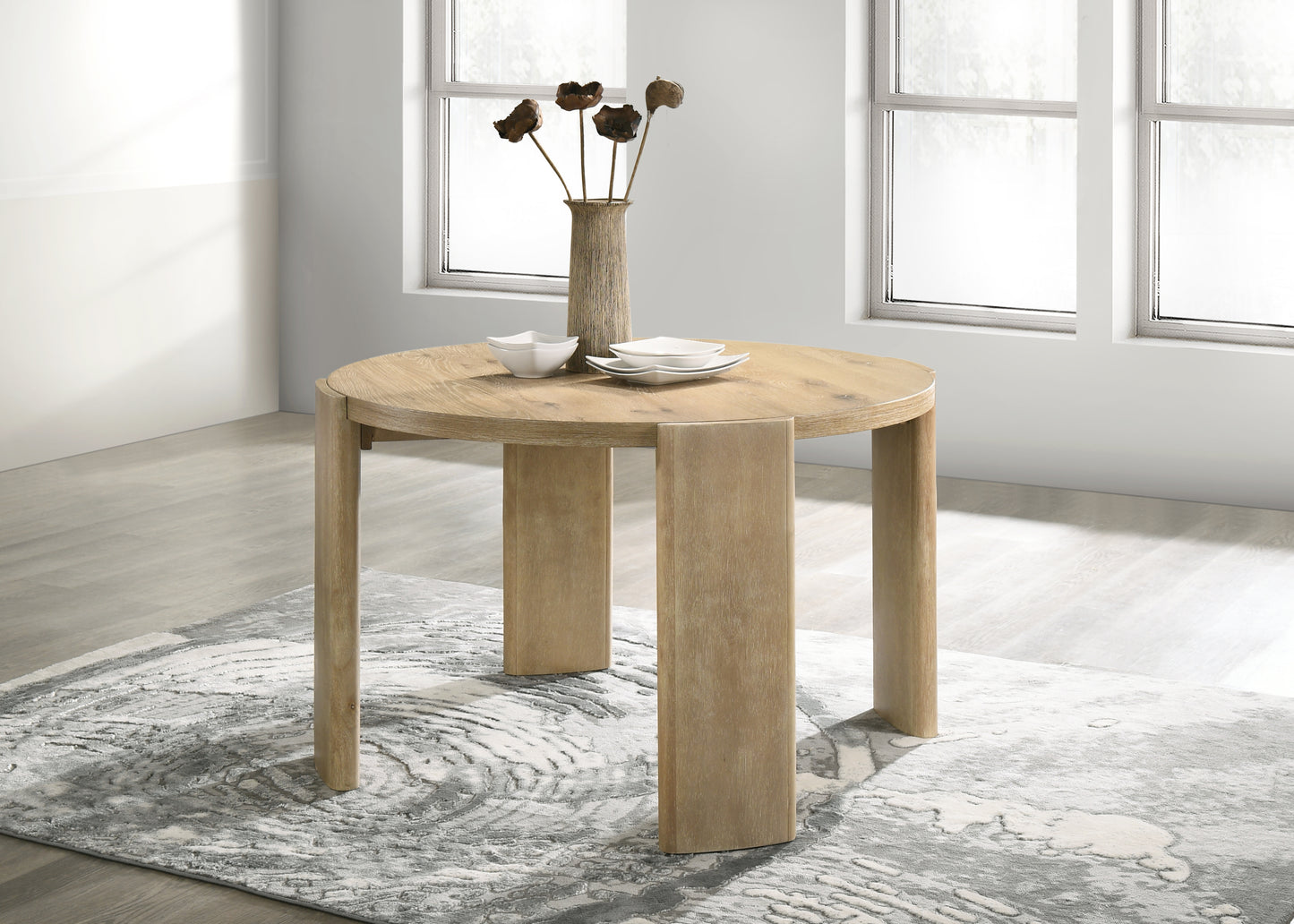 Bowen Oak Finish 47' Round Dining Table