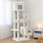 Beige Multi-Level Cat Tree with Unique Cat House, Hammock, Scratching Posts - Plush Cat Tower for Indoor Cats, Ideal for Multiple Cats 64in
