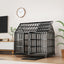 Heavy Duty Dog Cage  pet Crate with Roof & window on roof
